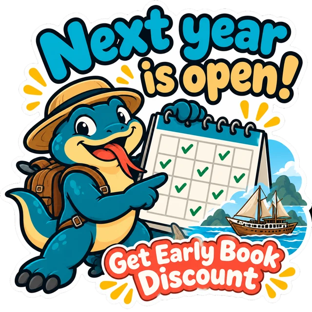 Maskot OpenTripKomodo: jadwal 2027 sudah buka, diskon pesan awal